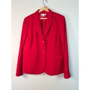 Pendleton Red Virgin Wool Classic Blazer Jacket Women's Size 18